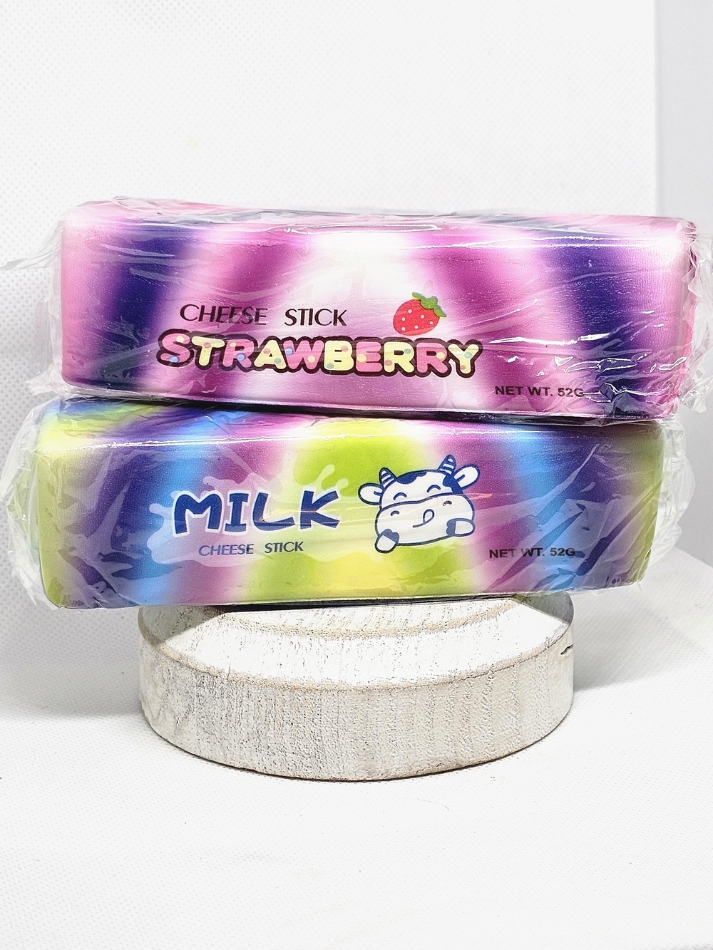 Strawberry & Milk Cheese Stick Squishys- Set Of 2